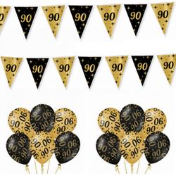 90 jaar feestpakket Classy Black-Gold