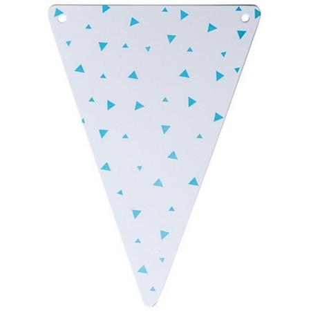 DIY vlaggen wit - blauwe triangel - Maak je eigen vlaggenlijn