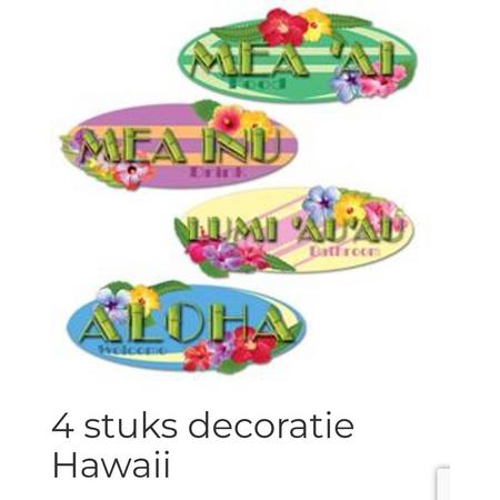 2 x 4 stuks Decoratie Alowa, Muur decoratie, Themafeest, Hawaii, Zomer.