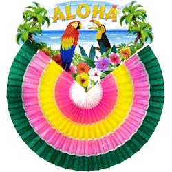 2 x Decoratie Waaier Alowa, Hawaii feest thema, Versiering.