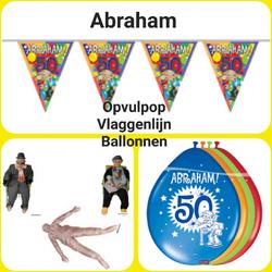 Opvulpop Abraham & Vlaggenlijn  & Ballonnen Abraham, 50 jaar, Verjaardag