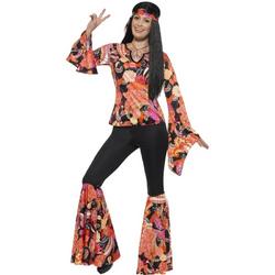 Willow the Hippie Costume Multi-Coloured with Top Trousers Headscarf & Medallion