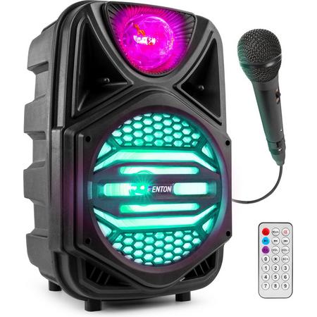 Party speaker Bluetooth - Fenton FP8JB Bluetooth speaker met licht - 100W
