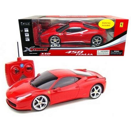 Auto met afstandsbediening merk Ferrari 458 italia rood 20 cm lang schaal 1:24