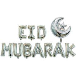 Festivz Eid decoratie - Eid Mubarak Letters - Ramadan Feestdecoratie - Eid-al Fitr - Ramadan/Eid Decoratie - Zilver