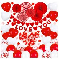 Festivz I Love You Set - Liefde – Hartjes Decoratie - Love - Feestversiering – Rood - Wit - Cadeau - Feest - Man & Vrouw - Hem & Haar -Valentijn - Valentijnversiering - Valentijnsdag