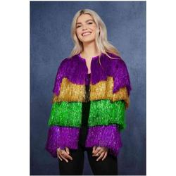 Fever Kostuum Jacket -S/M- Tinsel Mardi Gras Multicolours