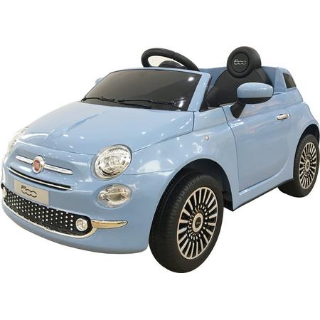 Fiat 500 licentie auto blauw, elektrische kinderauto 12v