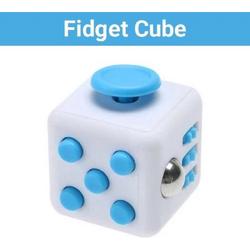 Fidget Cube Friemelkubus - Anti Stress Cube - Speelgoed Tegen Stress - Meer Focus & Concentratie - Fidget - Wit Blauw