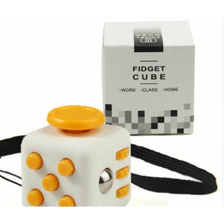 Fidget cube - Friemelkubus oranje/wit