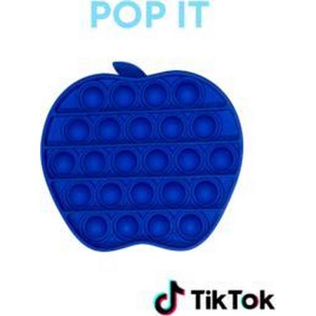 Pop IT Appel Blauw Pop It Fidget - anti stress speelgoed 