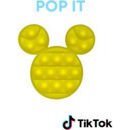 Pop IT Mouse – Geel Pop It Fidget - anti stress speelgoed 