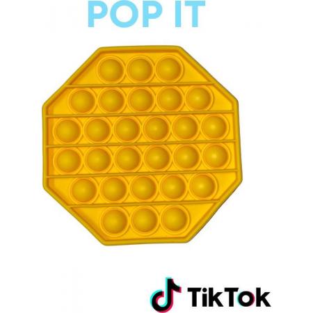 Pop IT – Achthoek Geel – Fidget Toy Pop It Fidget - anti stress speelgoed 