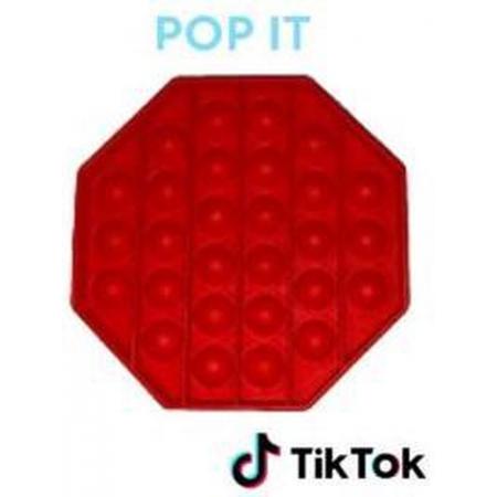 Pop IT – Achthoek Rood – Fidget Toy Pop It Fidget - anti stress speelgoed 