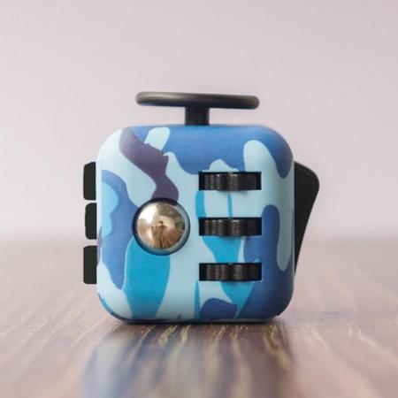 Fidget Cube Blue Camo / Friemelkubus Blauwe Camouflage