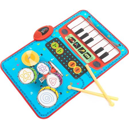 Fidgy - Piano Mat - Muziekmat - 6 Instrumenten - Dansmat - Inclusief Drumsticks