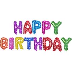 Fienosa Verjaardag Versiering - Happy Birthday - Confetti Kleuren - Happy Birthday versiering - Happy Birthday Slinger - Ballonnen Verjaardag - Verjaardag Decoratie - Themafeest - Gefeliciteerd ballon - Carnaval Ballon