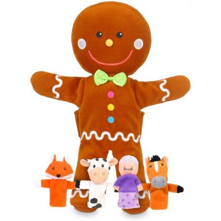 Fiesta Crafts Gingerbread Man Hand and Finger Puppet Set