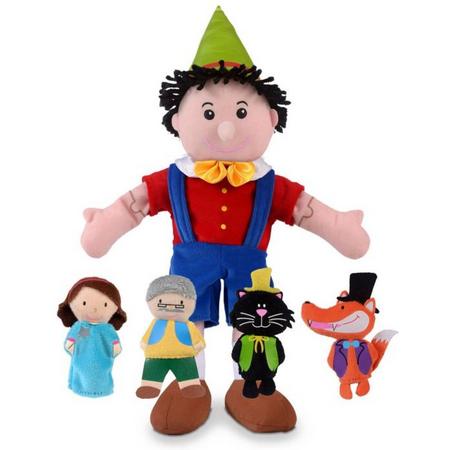 Fiesta Crafts Pinocchio Hand and Finger Puppet Set