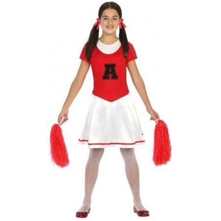 Cheerleader jurk/jurkje carnaval verkleed kostuum voor meisjes - carnavalskleding -  voordelig geprijsd 116 (5-6 jaar)