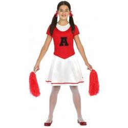 Cheerleader jurk/jurkje carnaval verkleed kostuum voor meisjes - carnavalskleding -  voordelig geprijsd 128 (7-9 jaar)