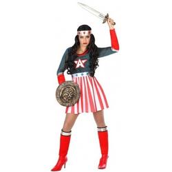 Kapitein Amerika verkleed kostuum -  superhelden verkleed jurkje voor dames - carnavalskleding - voordelig geprijsd XL (42-44)