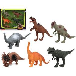 Speelgoed dino dieren figuren 6x stuks dinosaurussen van kunststof
