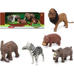 Speelgoed safari jungle dieren figuren 5x stuks van kunststof