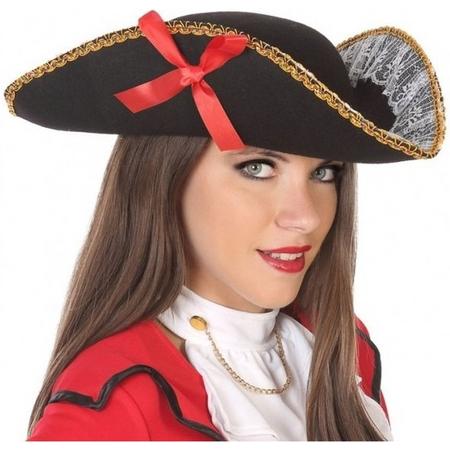 Zwarte piraten driesteek hoed voor volwassenen