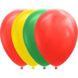 Ballonnen 30cm carnaval rood-geel-groen 10 stuks