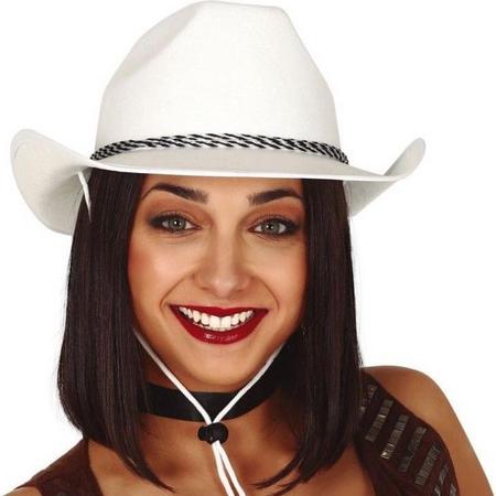 Fiestas Guirca Cowboyhoed Dallas One-size Fluweel Wit