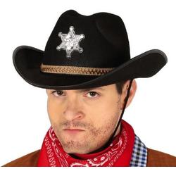 Fiestas Guirca Cowboyhoed Sheriff One-size Vilt Zwart/bruin