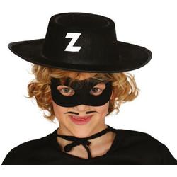   Hoed Zorro Junior 28 X 9 X 31 Cm Vilt Zwart/wit