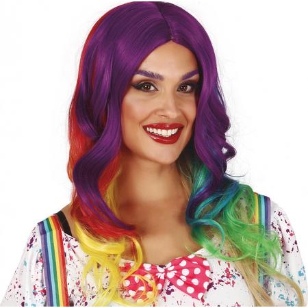 Fiestas Guirca Verkleedpruik Rainbow Dames Synthetisch One-size