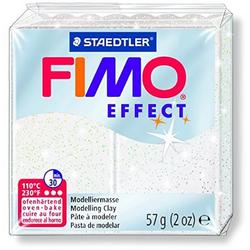 Fimo effect boetseerklei 57 g glitter wit