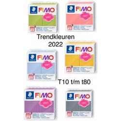 Fimo soft trendkleuren 2022 - 6 kleuren t10-t80