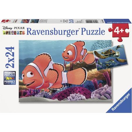 Ravensburger Disney Finding Nemo. Nemos avonturen- Twee puzzels van 24 stukjes - kinderpuzzel