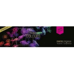 Verftablet 30x22mm Neon Aquarellcolors, 6 stuks in blik, Finetec K-FN9000