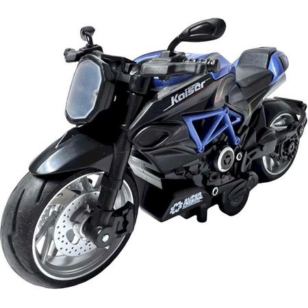 DieCast motor - Classical moto - metall motorcycle Dazzle- pull-back /terug trek functie - met licht en geluid