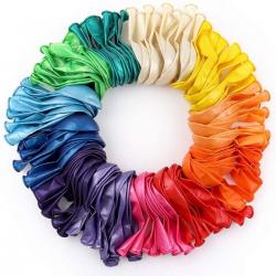 Fissaly® 120 Stuks Gekleurde Latex Helium Ballonnen met Accessoires – Wit, Geel, Oranje, Rood, Roze, Paars, Blauw & Groen Decoratie