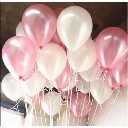 Fissaly® 40 Stuks Roze & Witte Latex Ballonnen met Accessoires – Helium - Decoratie - Bruiloft & Trouwen