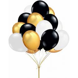 Fissaly® 40 stuks Happy New Year Eve Confetti Ballonnen Decoratie met Lint - Oud en Nieuw – Helium