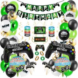 Fissaly® 87 Stuks Video Game Verjaardag Versiering Set met Fortnite Dansjes Ballonnen – Feestversiering – Feestartikelen & Feestpakket