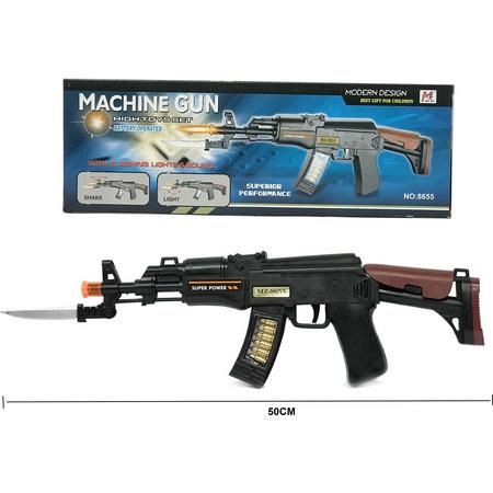 Speelgoed geweer  met schiet geluiden en led verlichting 50CM - Machin Gun toys (inclusief batterijen)