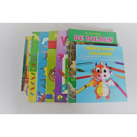 Sticker en kleur boeken set - 3 tot 9 jaar - Set van 7 stuks - Uren speelplezier - Stickerboek - Kleurboek