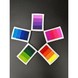 Regenboog inktpad/stempelkussen 4 kleuren 6 x 4 cm (set van 5 st.)