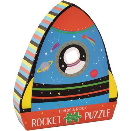 Floss & Rock Raket Puzzel 12 st. - 19 x 30 cm