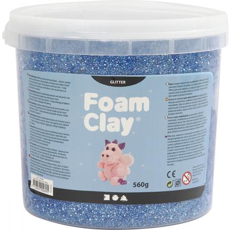 Foam Clay®, 560 gr, glitter blauw