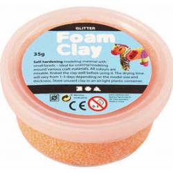 Foam Clay® - Boetseerklei - Zelfhardend - Met Styropor Balletjes - Oranje Glitter - 2 x 35 gram