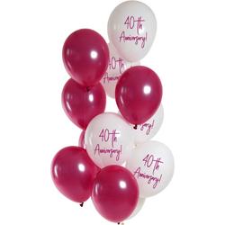 Folat - Ballonnen Ruby Anniversary (12 stuks)
